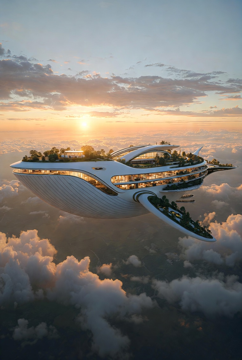 黄昏の空中回廊:GXを融合した空飛ぶ大型クルーズ