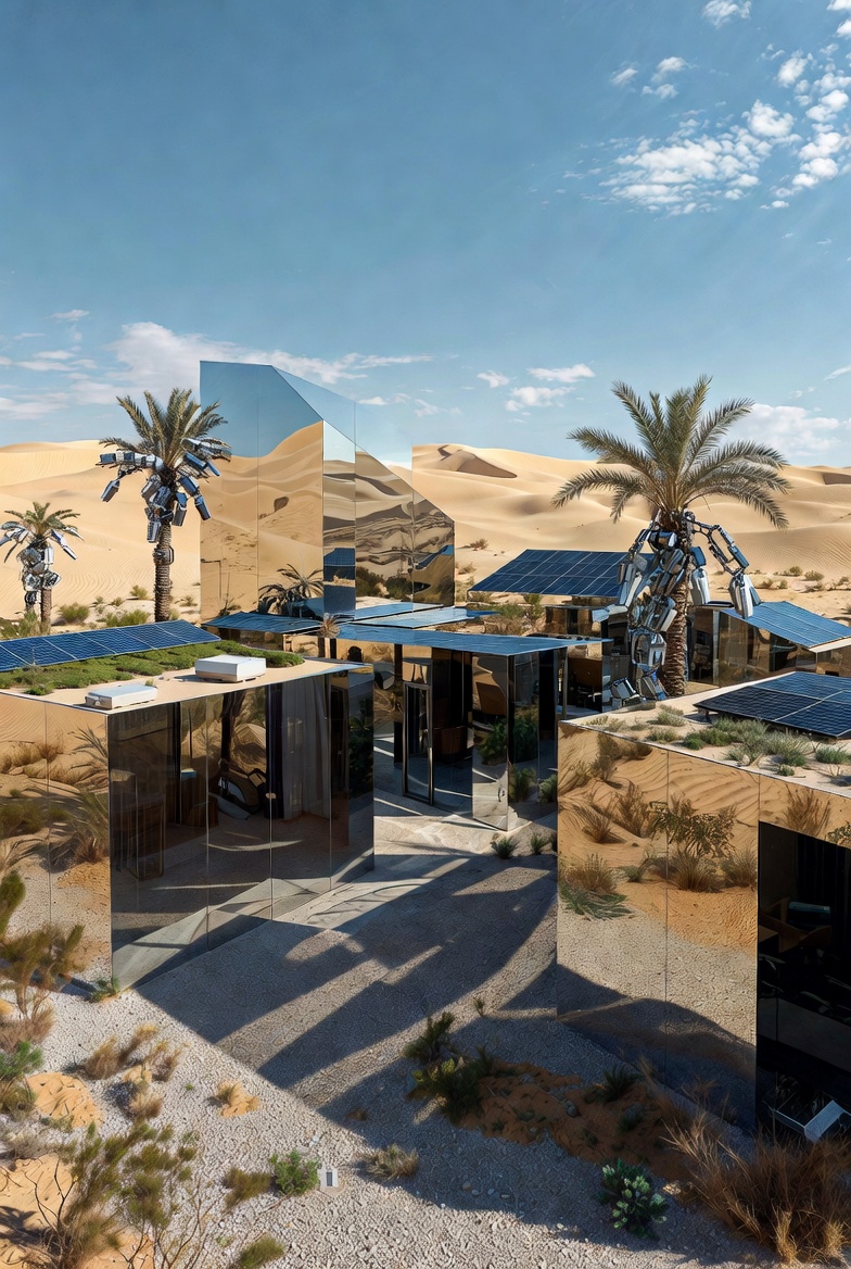 砂漠のミラー・スマート・ハブ:GXエネルギー供給基地